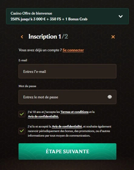 Crownplay casino sinscrire